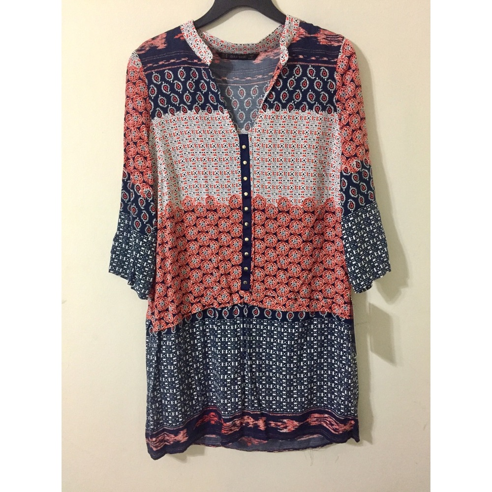 3/4 sleeve short casual dress